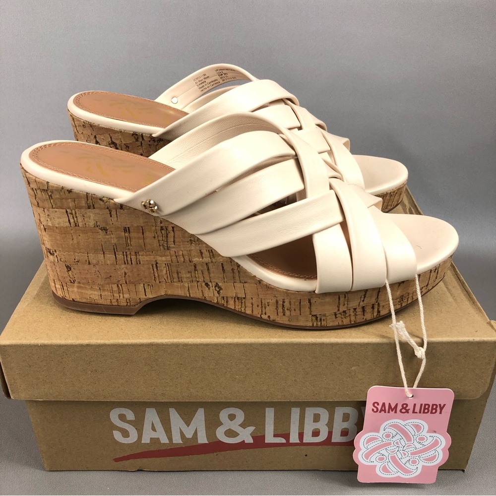 Sam & Libby Women’s Cayla Slide Cork Wedge Sandals